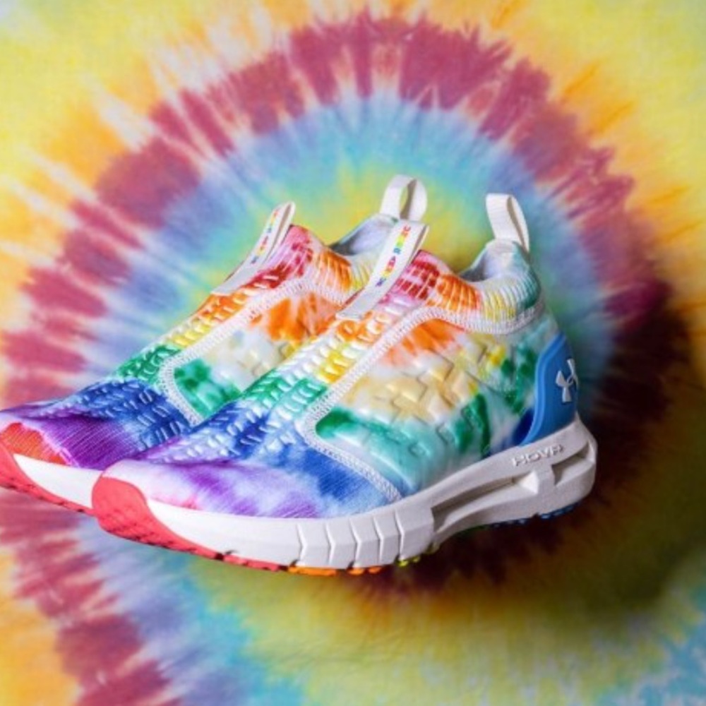 Under Armour HOVR Phantom Slip Tennis Shoe PRIDE rainbow tie dye unisex M9/W10.5